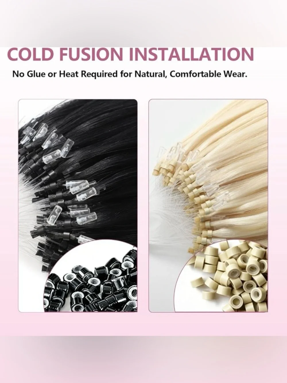 Platinum Blonde Human Hair Micro Loop 20 Inch Hair Extensions